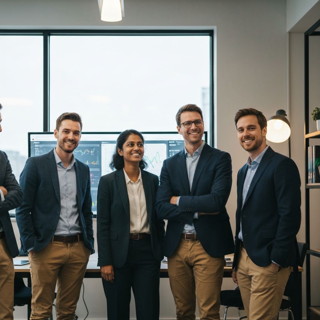 OptimaEdge AI Solutions team working in a modern tech office